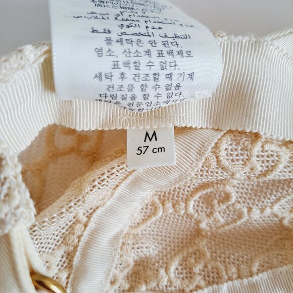 New Gucci Embroidered Mesh GG Monogram Cream Ivory Baseball Cap Size M main image 15